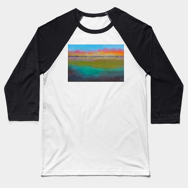 ocean island fire impressionist Baseball T-Shirt by druidwolfart